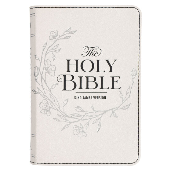 Pearlised White Large Print Compact King James Version Bible - Re-vived