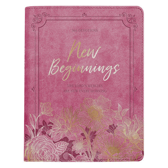 New Beginnings Pink Floral Faux Leather Devotional - Re-vived