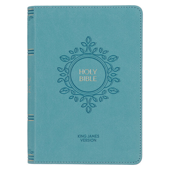 Aqua Blue Large Print Compact King James Version Bible - Re-vived