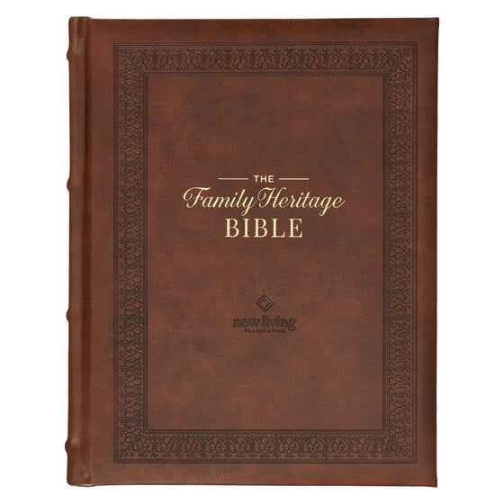 Brown Faux Leather Family Heritage Bible - Re-vived