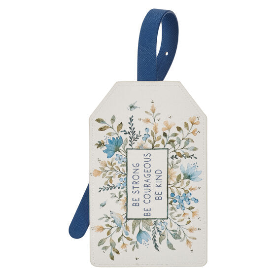 Strong Courageous Kind Faux Leather Luggage Tag - Re-vived