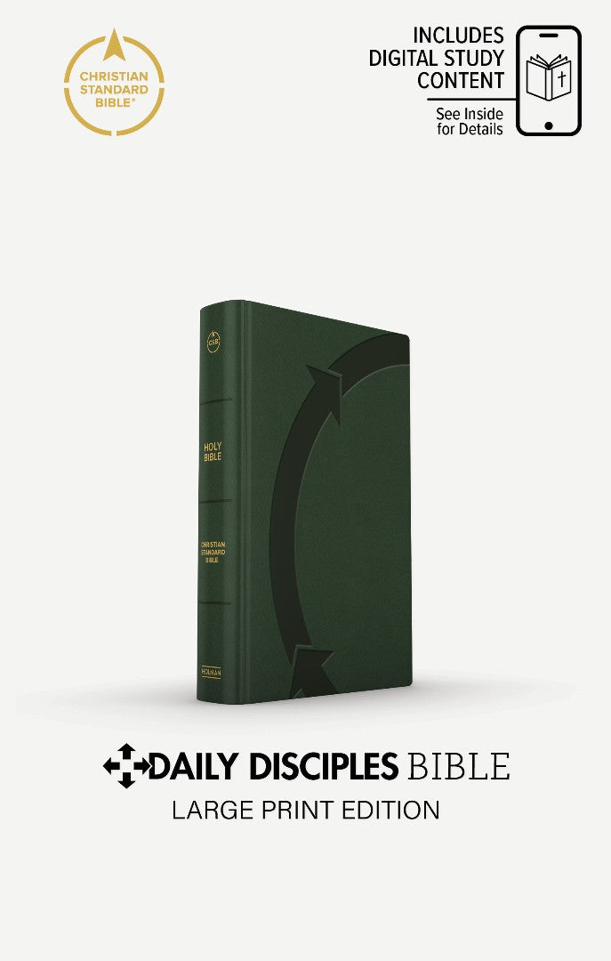 CSB Daily Disciples Bible, Large Print, Olive - Re-vived