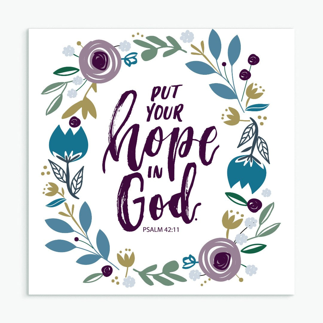 Put Your Hope In God (Leaves) - Greeting Card - Re-vived