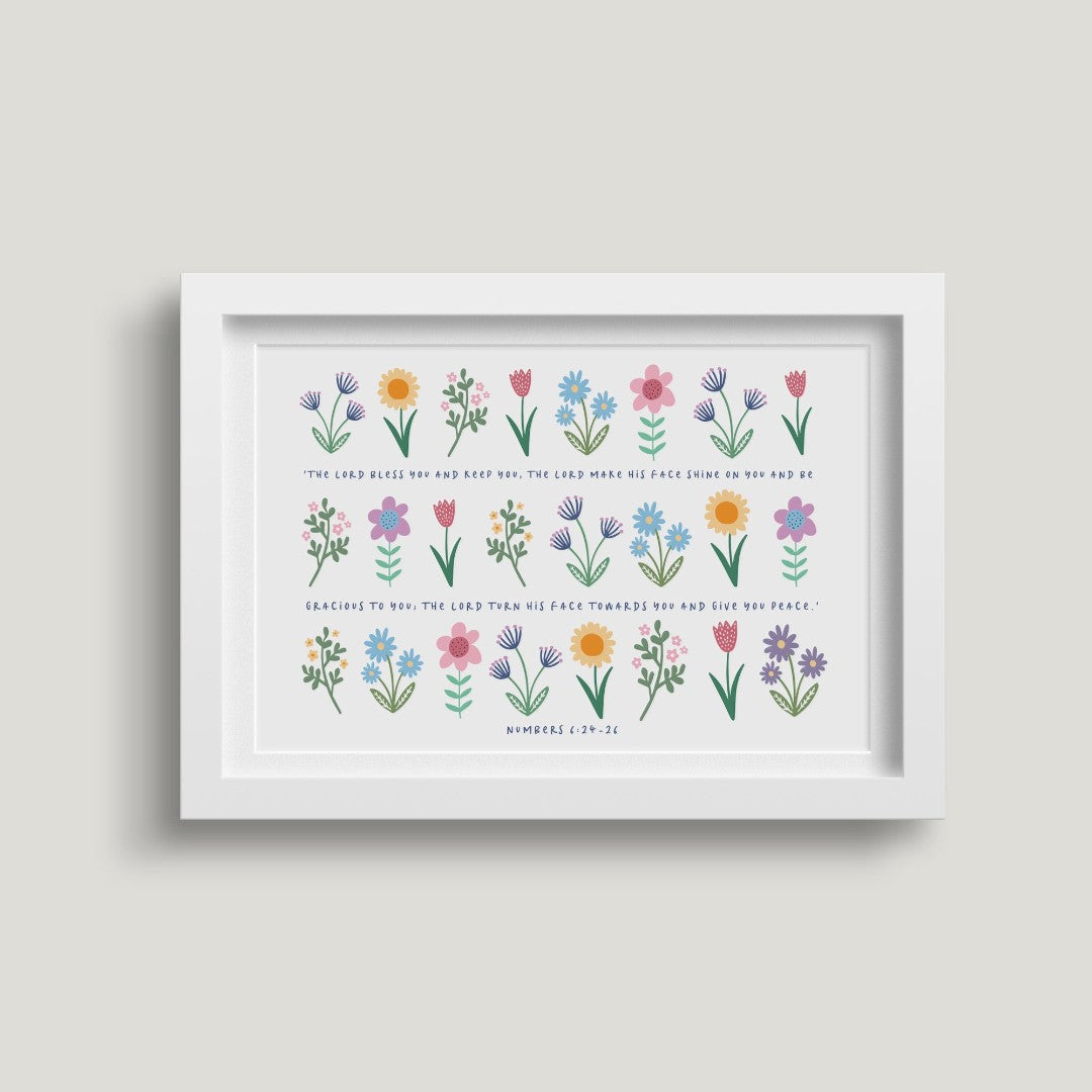 The Lord Bless You (Spring Version) 7X5 White Framed Print - Re-vived