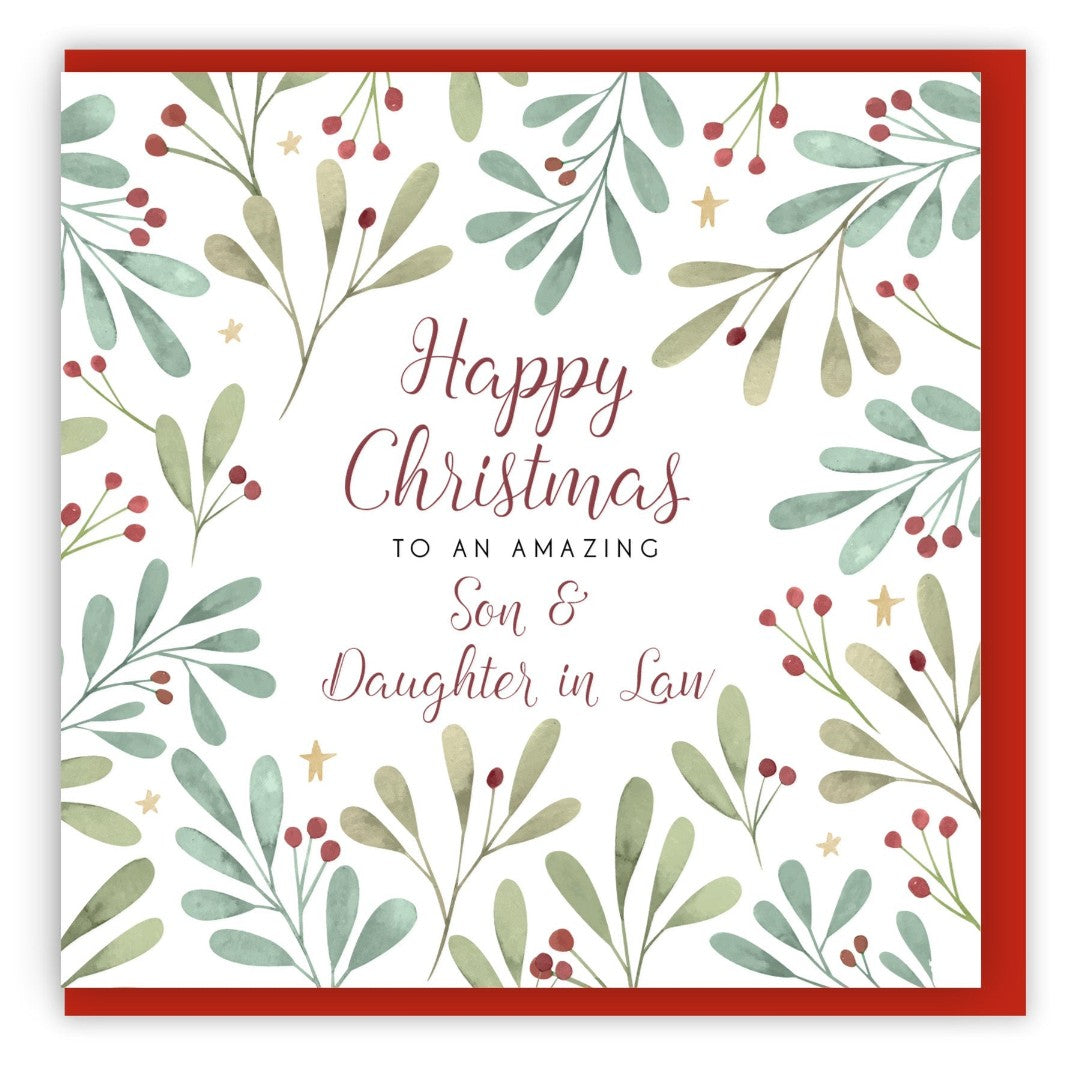 Happy Christmas Son & Daughter In Law Single Christmas Card - Re-vived