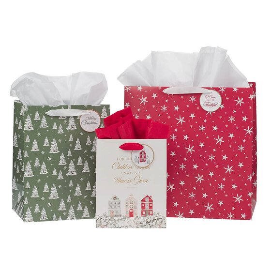 Home for Christmas 3-Piece Gift Bag Set - Re-vived