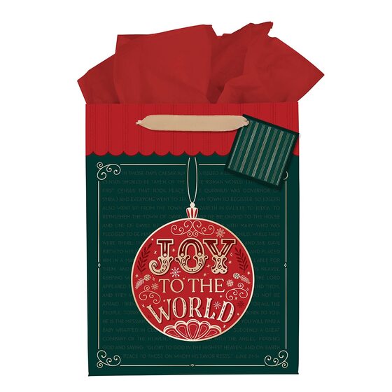 Medium Gift Bag: Joy To The World - Re-vived