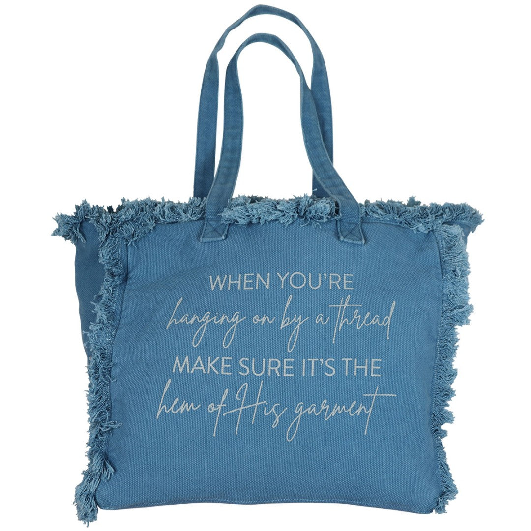 Hem of His Garment Canvas Fringe Tote - Re-vived