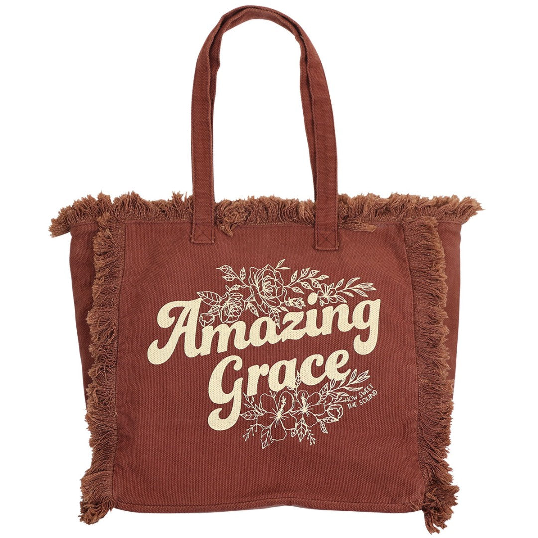 Amazing Grace Canvas Fringe Tote - Re-vived