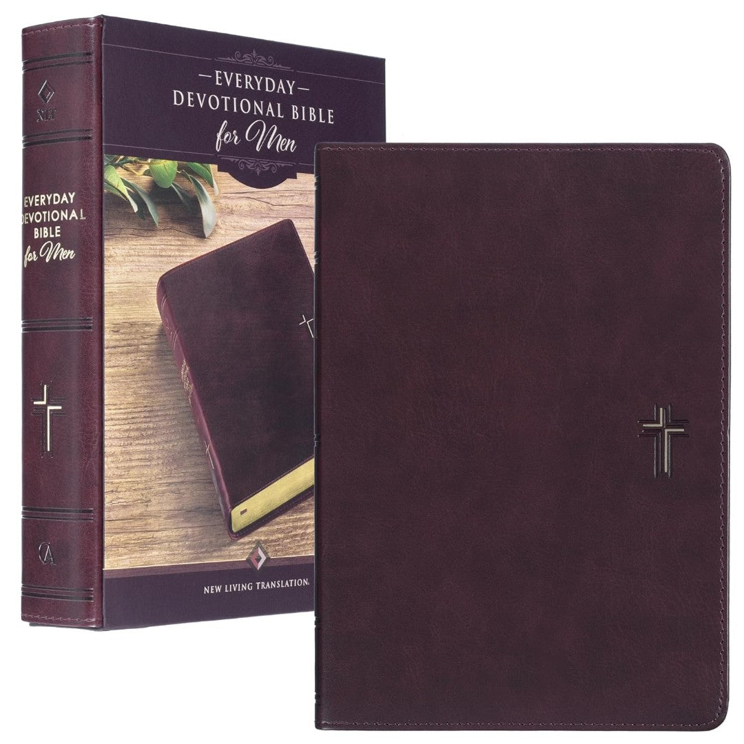 Cross Walnut Brown Faux Leather NLT Everyday Devotional - Re-vived