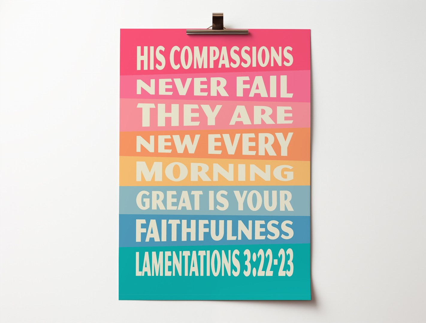 Great Is Thy Faithfulness Lamentations 3:22-23 A4 Poster - Re-vived