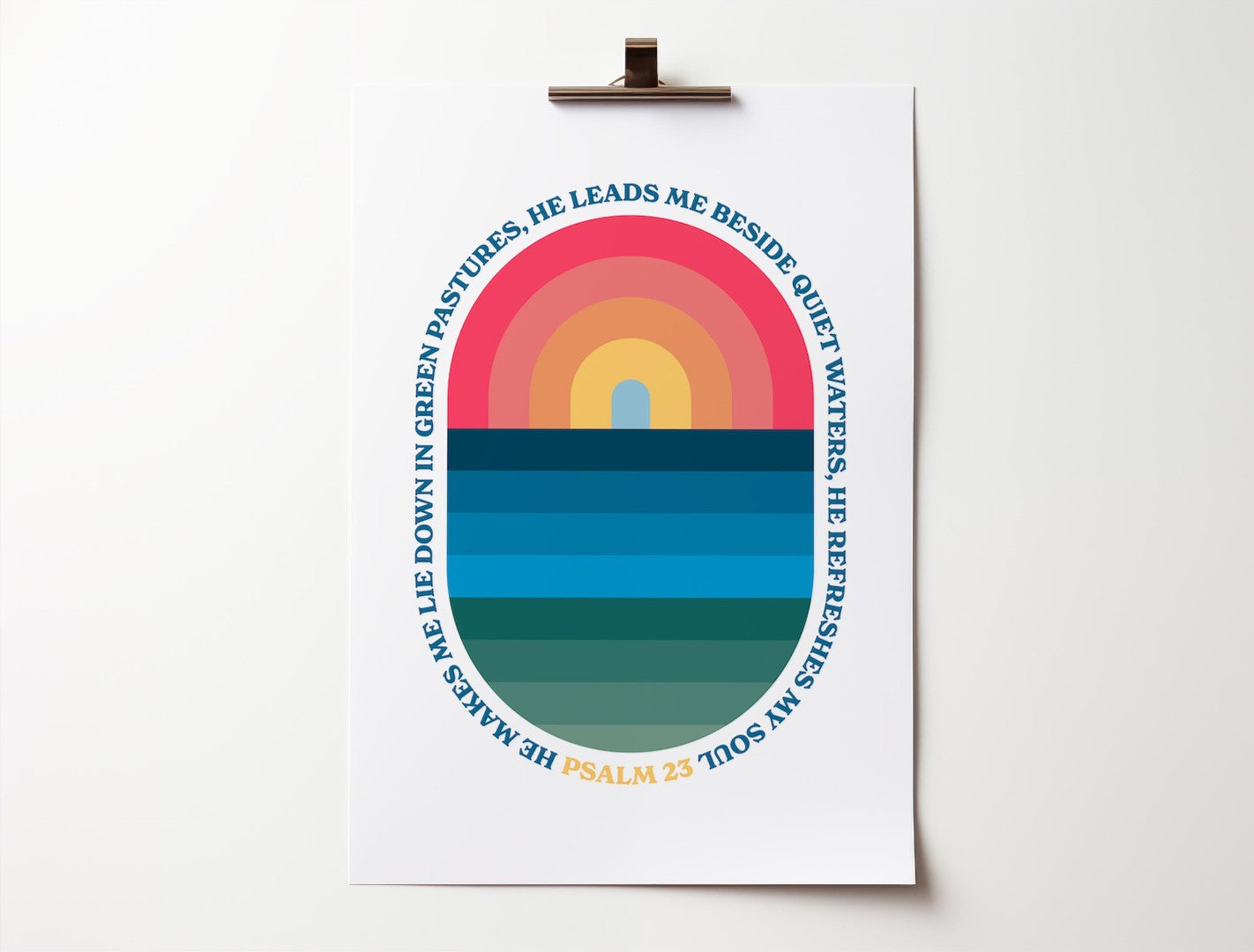 Psalm 23 (White Background) A4 Poster - Re-vived