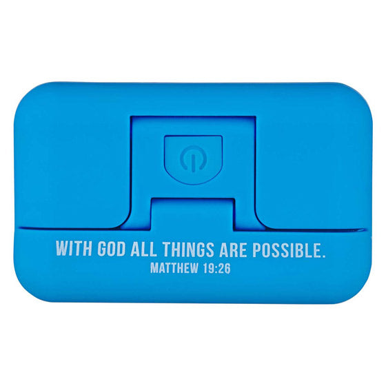 With God All Things Are Possible Blue Adjustable Clip-On Boo - Re-vived