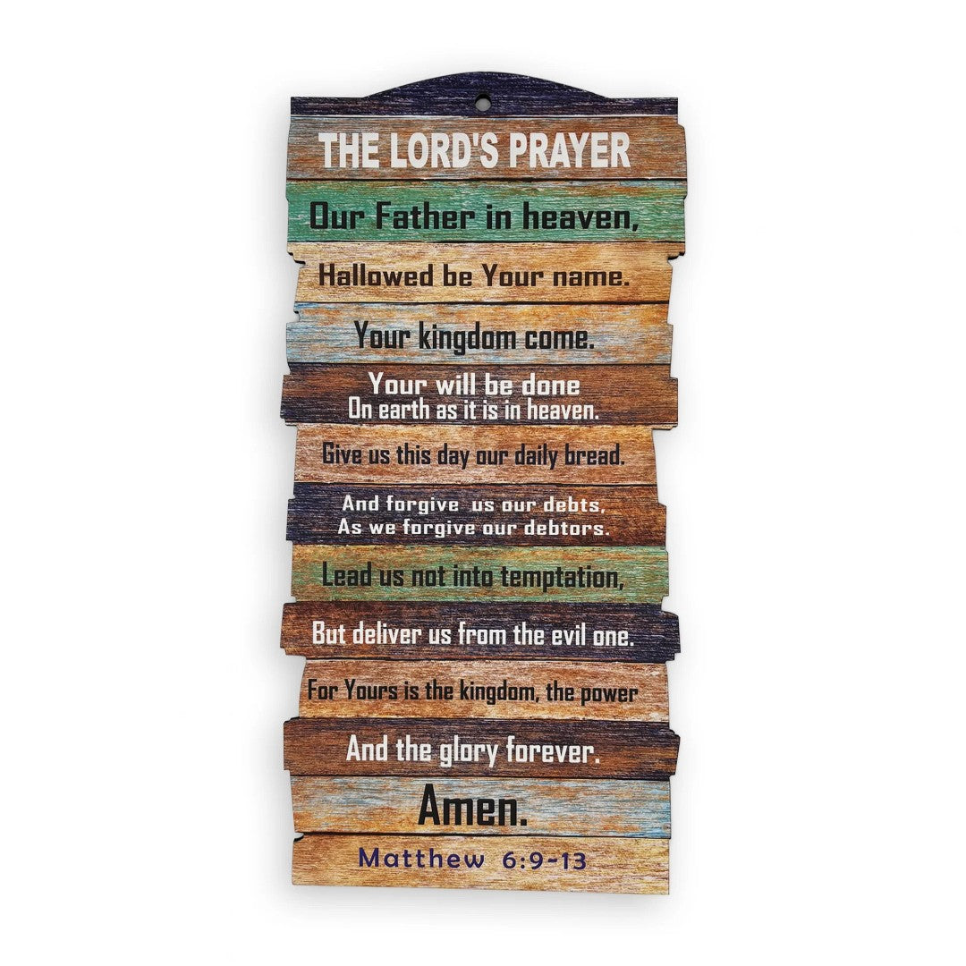 Large Stacked Wooden Plaque - The Lord’s Prayer - Re-vived