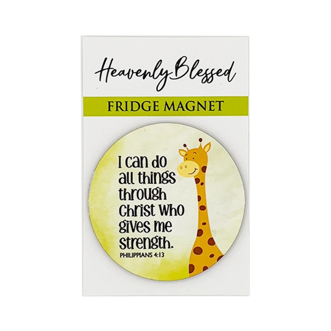 Round Fridge Magnet – I Can Do All Things Through Christ - Re-vived