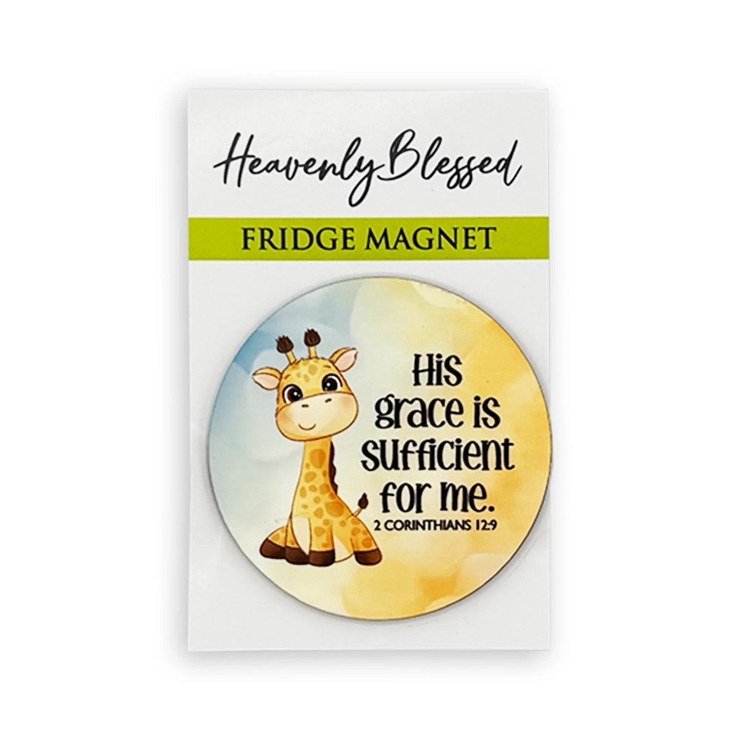 Round Fridge Magnet – His Grace Is Sufficient For Me - Re-vived