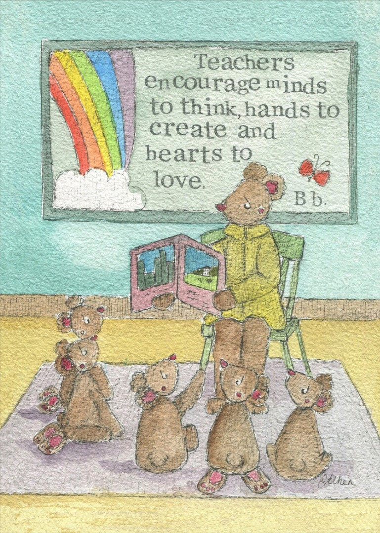 Teacher Print Hearts To Love Single Print - Re-vived