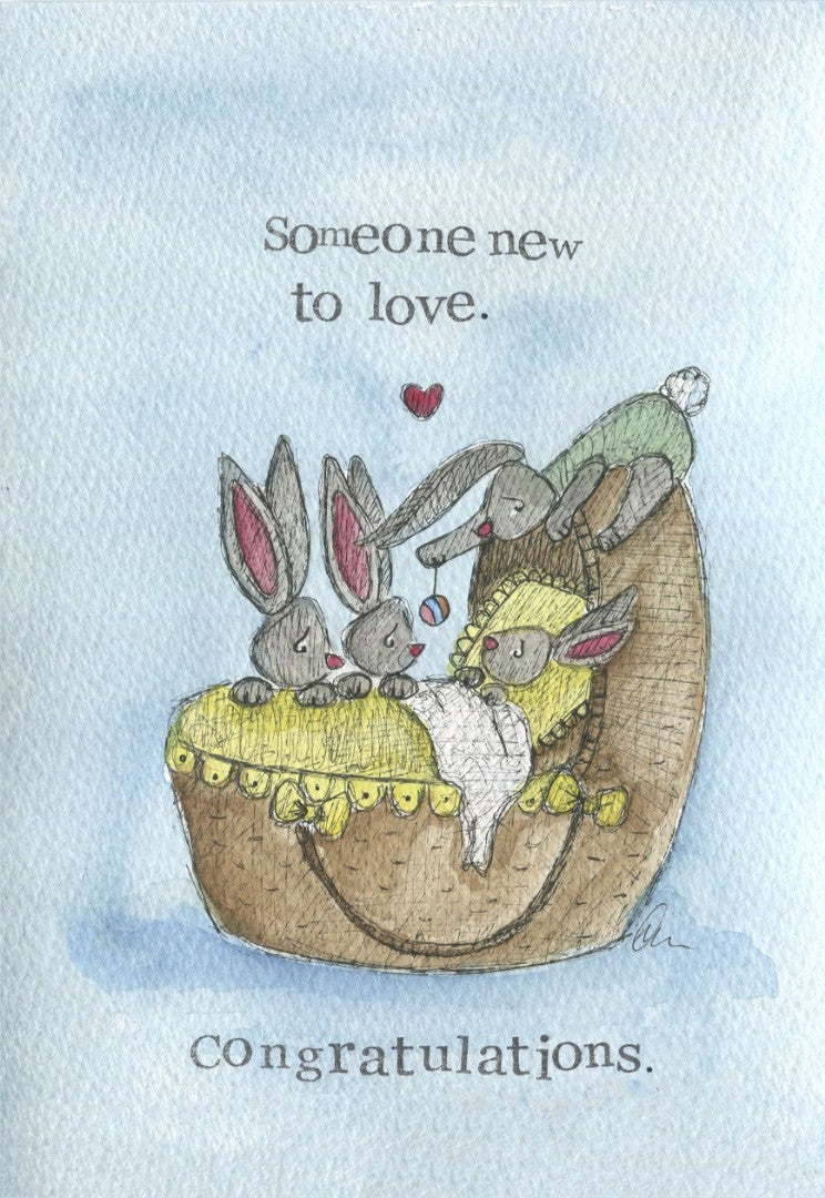 New Baby Card Someone New To Love Single Card - Re-vived