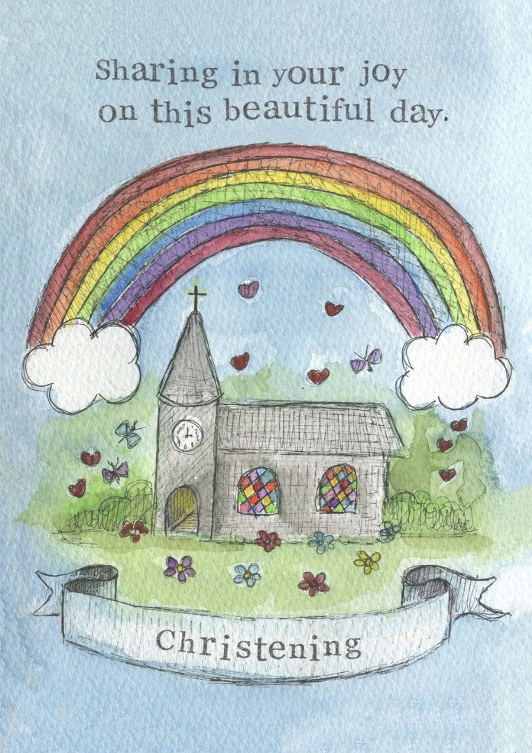 Christening Card Single Card Sharing In Your Joy - Re-vived
