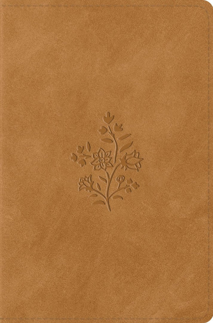 ESV Compact Bible, Nubuck Caramel, Wildflower Design - Re-vived