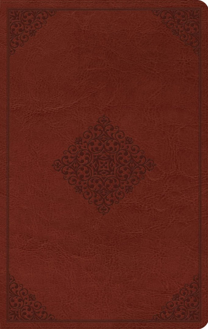 ESV Large Print Value Thinline Bible, Tan, Ornament Design - Re-vived