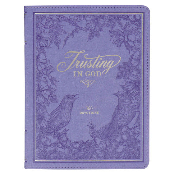 Trusting in God Lavender Faux Leather Devotional - Re-vived
