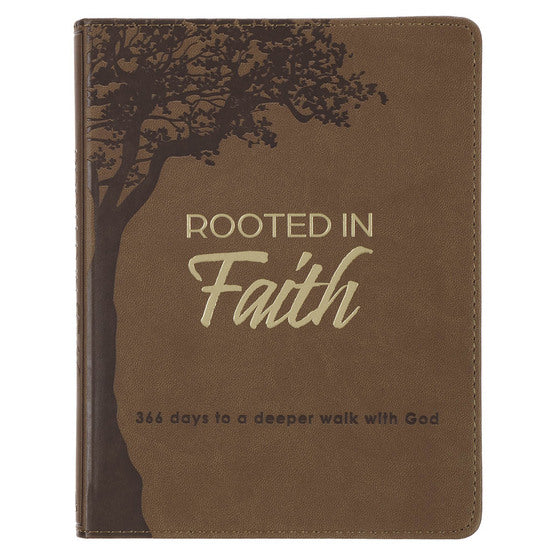 Rooted in Faith Brown Faux Leather Devotional - Re-vived
