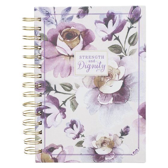 Journal Wirebound Purple Floral Strength & Dignity Prov. 31: - Re-vived