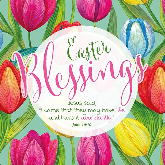 Mini Easter Cards - Easter Blessings/Tulips (pack of 5) - Re-vived