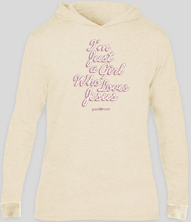 Just a Girl Hoody Tee Medium - Re-vived
