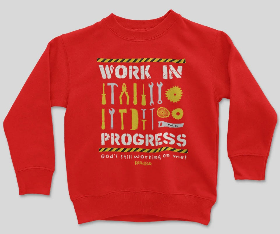 Work in Progress Kids Crew Fleece Medium - Re-vived