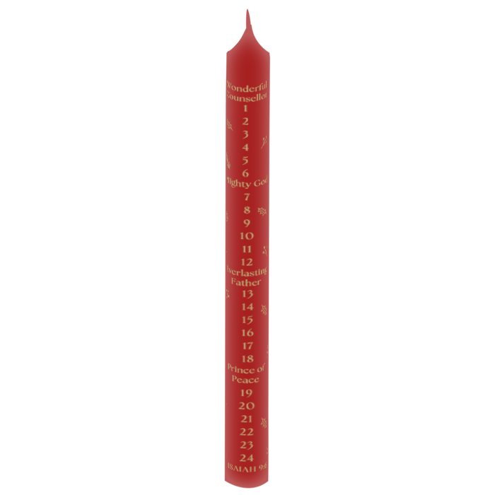 Names of Jesus Red Advent Candle - Isaiah 9:6