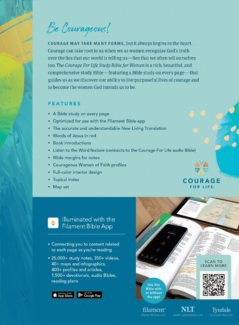 NLT Courage for Life Study Bible for Women, Filament Enabled - Re-vived