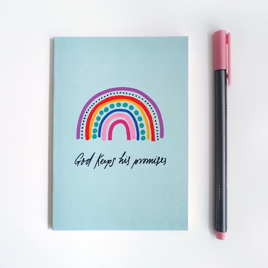 Rainbow Promises - A6 Recycled Notebook - Re-vived