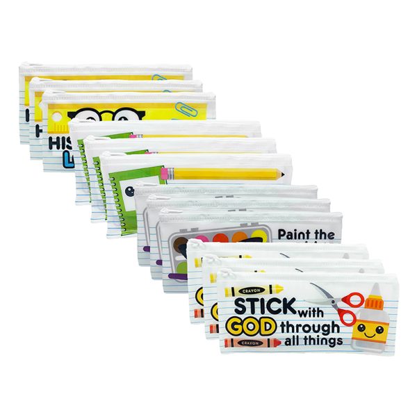 Pencil Cases - Assorted Wording (Pack of 12)