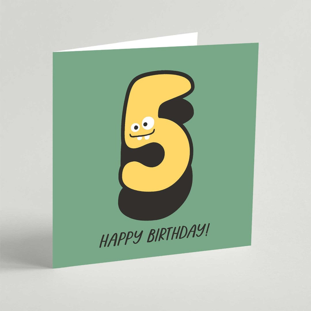 Five Birthday Square Card