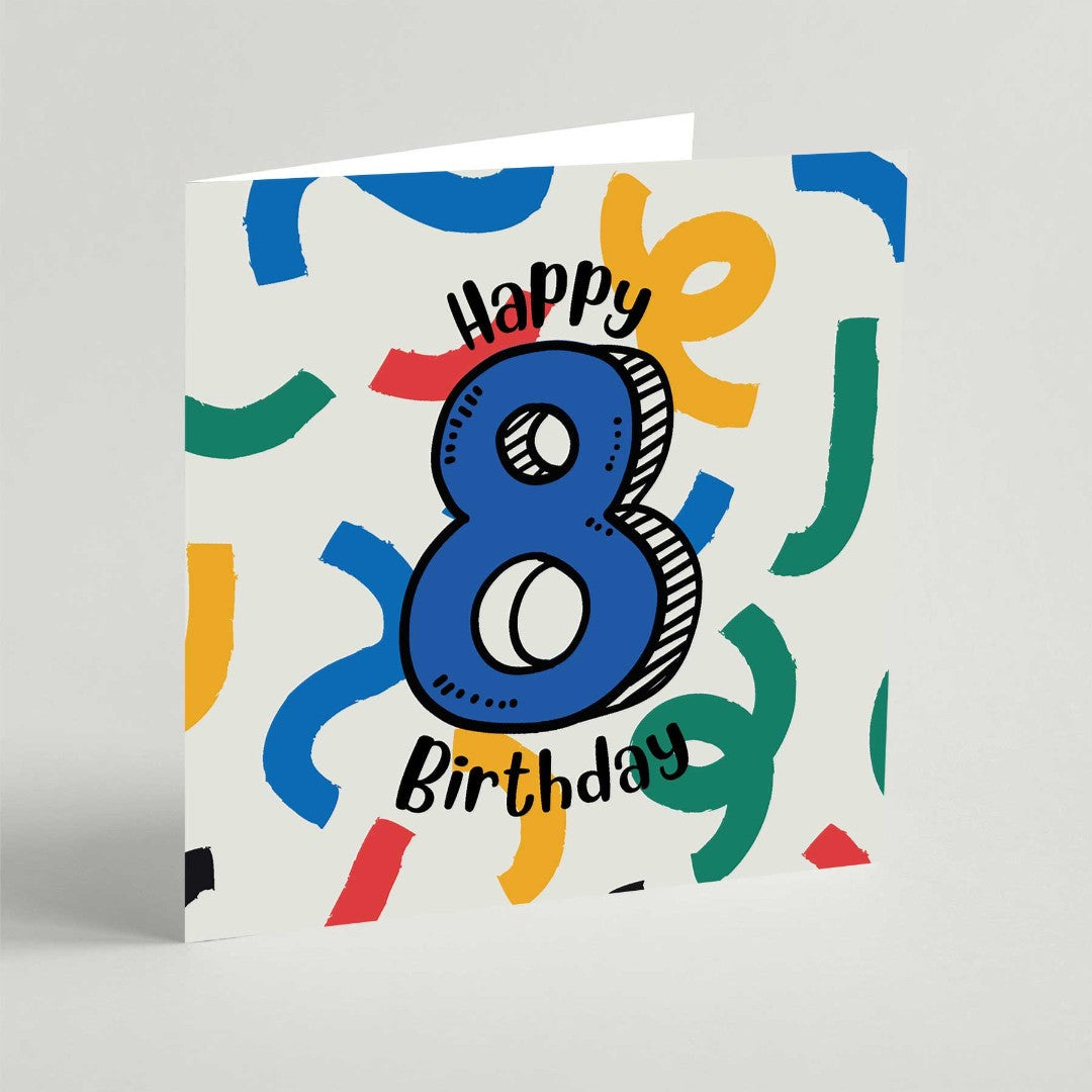 Eight Birthday Square Card