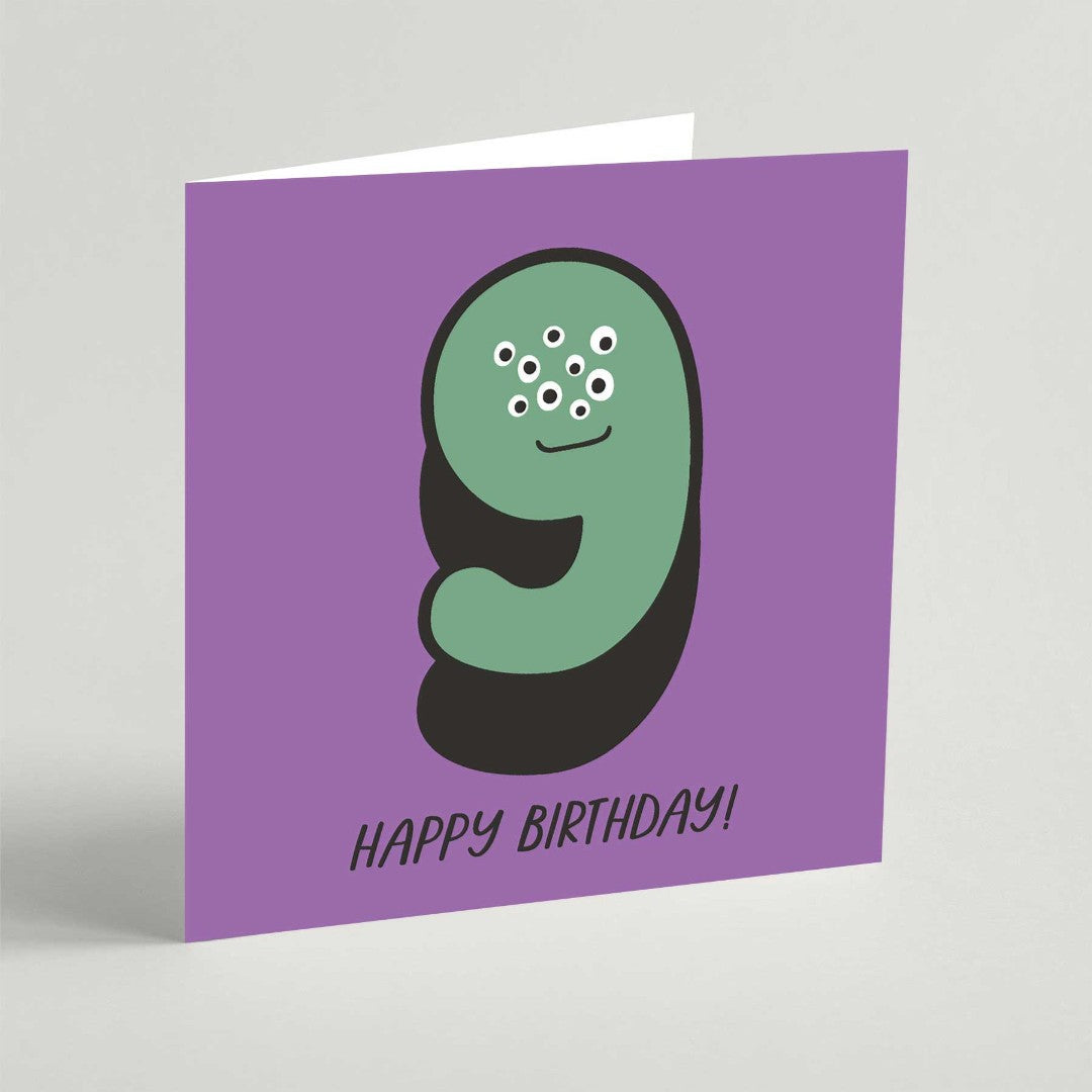 Nine Birthday Square Card