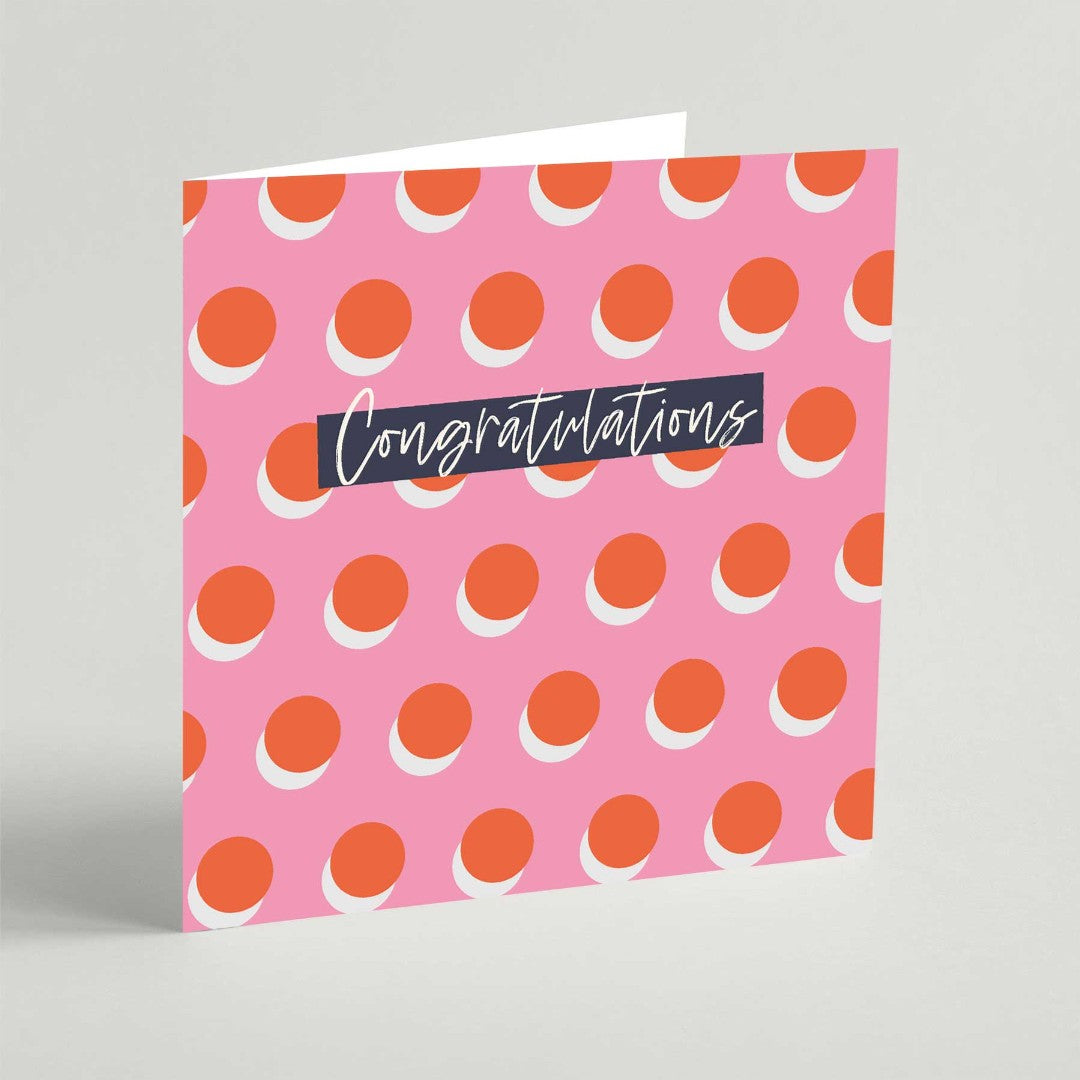 Congratulations Dots Square Card