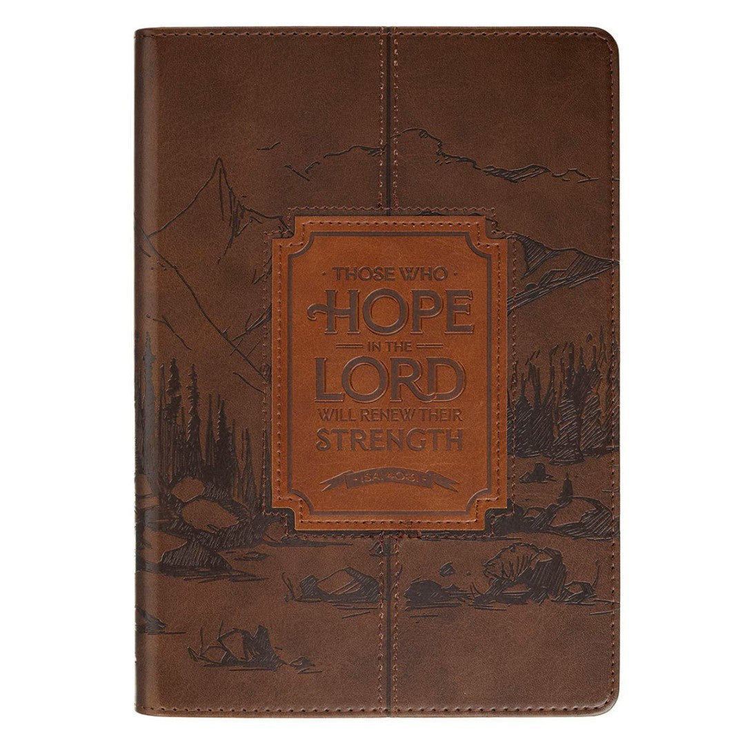 Hope in the Lord Chestnut Brown Faux Leather Classic Journal