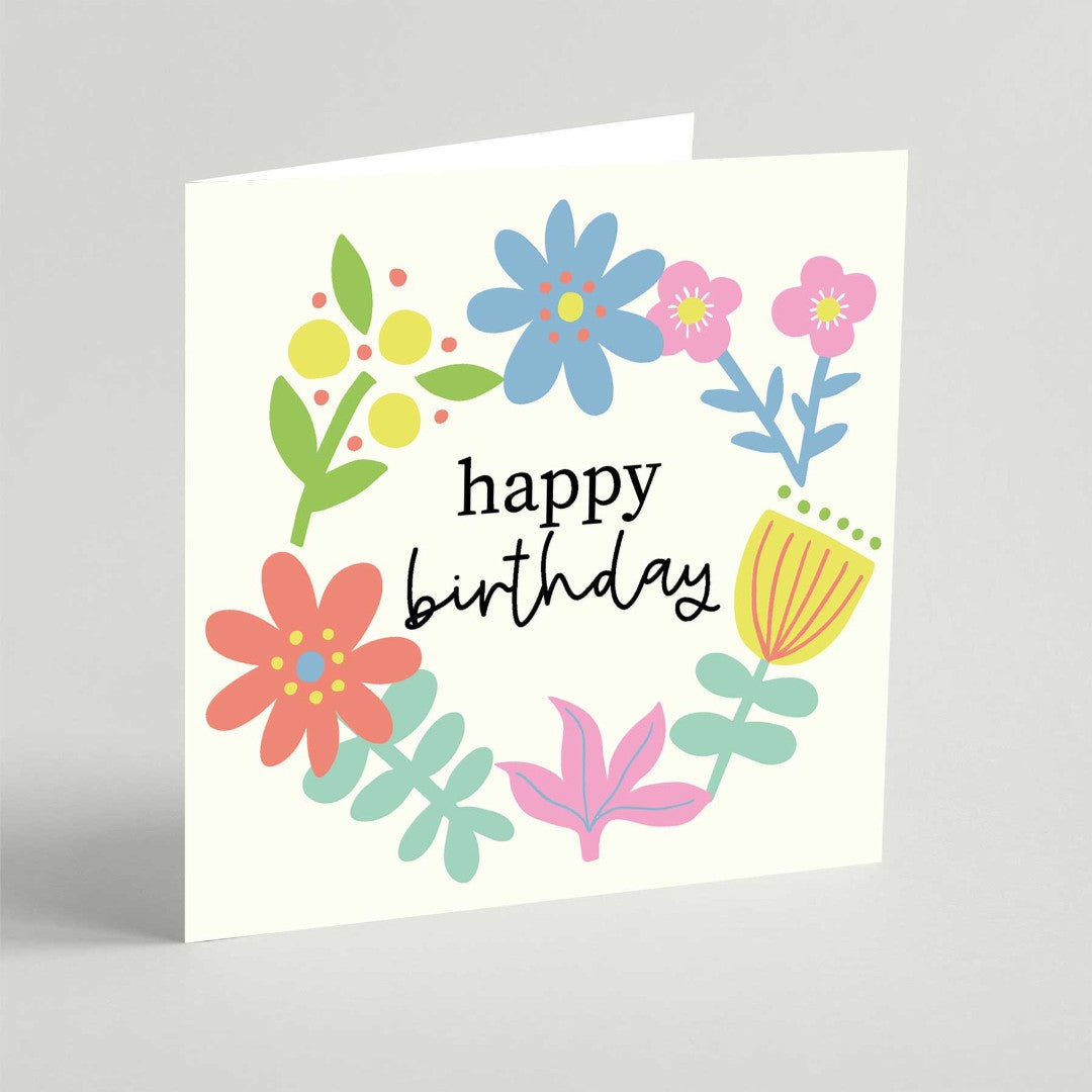 Happy Birthday (Flowers) Greeting Card