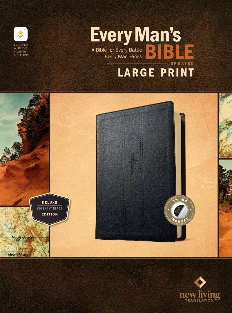 NLT Every Man's Bible, Large Print, Black, Indexed