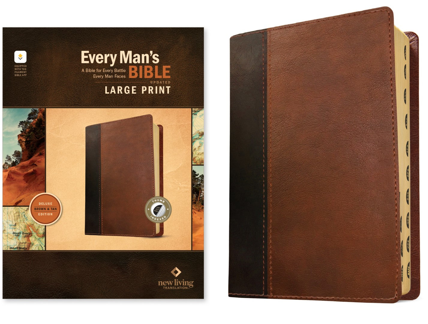 NLT Every Man's Bible, Large Print, Brown/Tan, Indexed