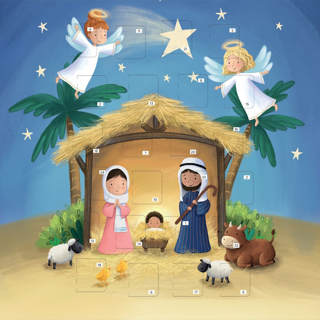 Advent Calendar Square Card: Cute Nativity