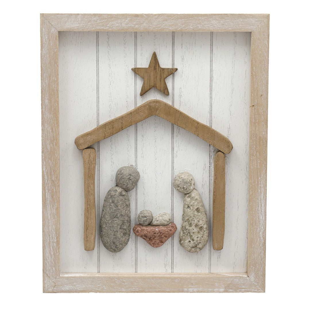 Pebble Nativity Plaque