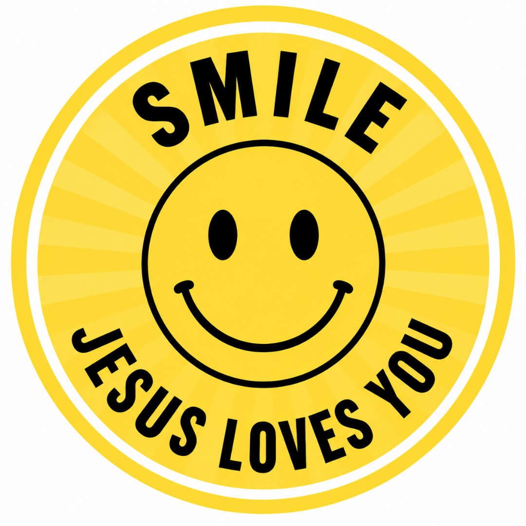 ETC Smile Jesus Loves You Stickers Black (Pack of 48)