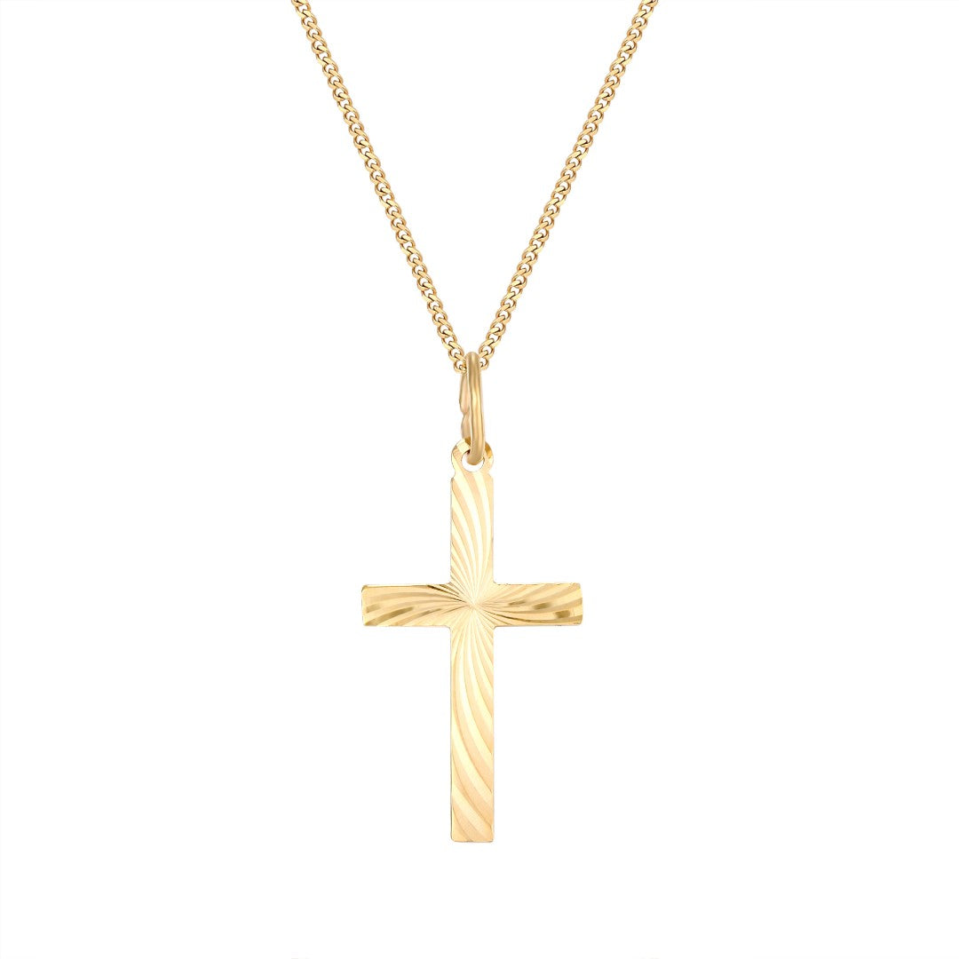 Diamond Cut Cross Pendant