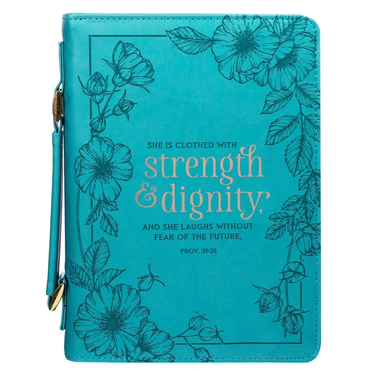 Strength and Dignity Teal Fashion Bible Case, Medium - Re-vived