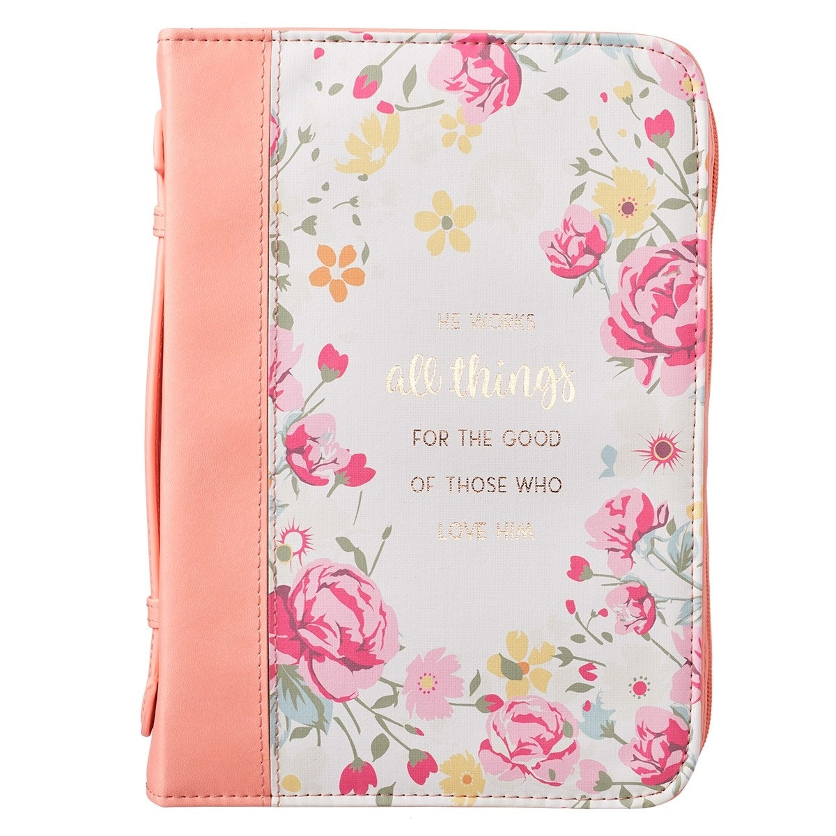 All Things Peach Floral Fashion Bible Cover, Extra Large - Re-vived