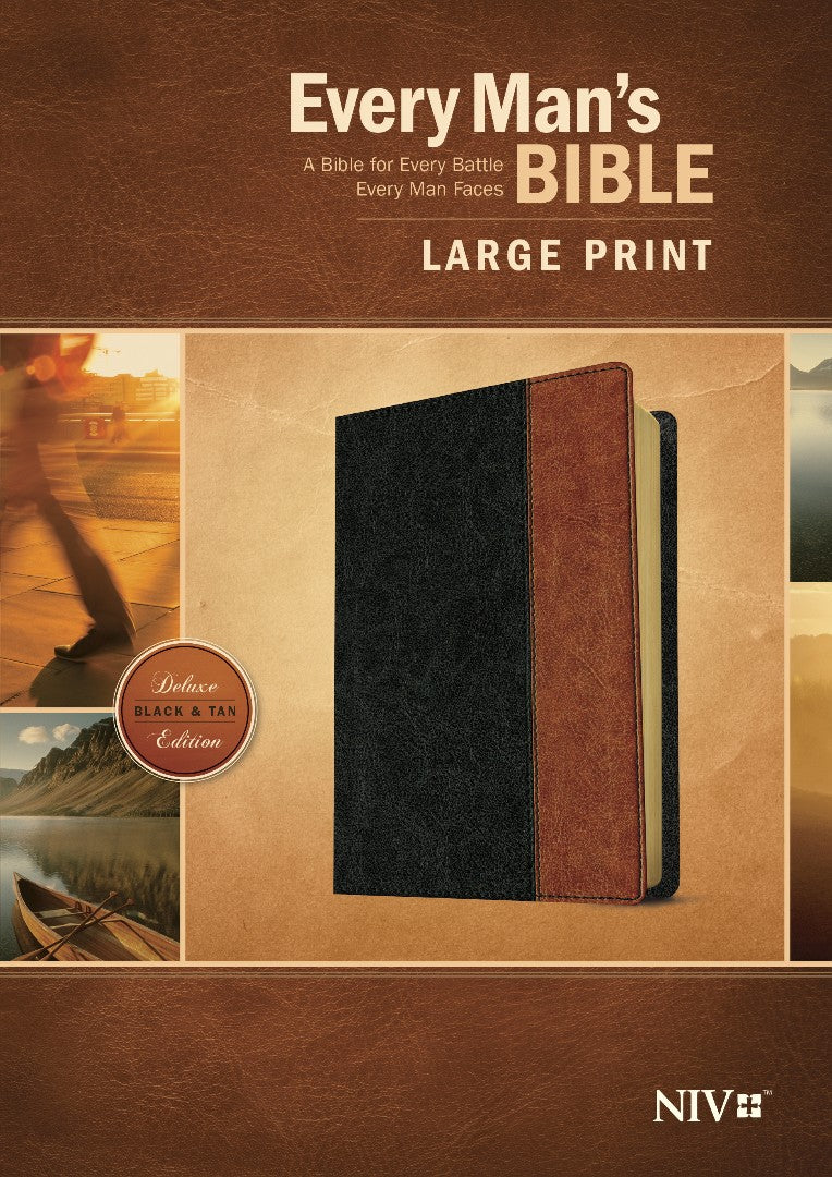 NIV Every Man's Bible Large Print, Tutone Black/Tan - Re-vived